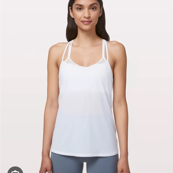 Lululemon White Sheer Lightness Tank Top 8 - Picture 1 of 6